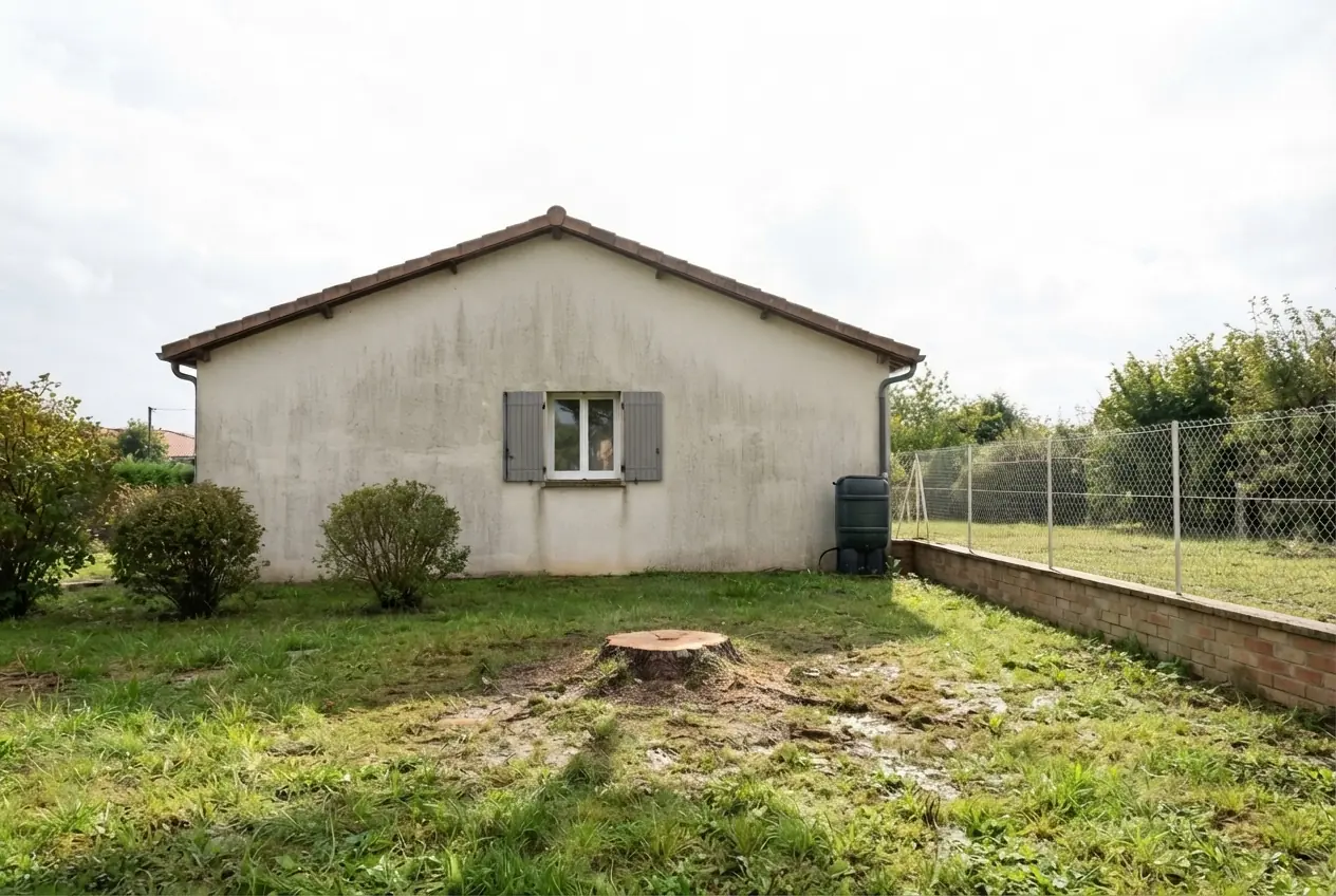 Jardin dégagé après démontage du pin à Saint-Péray